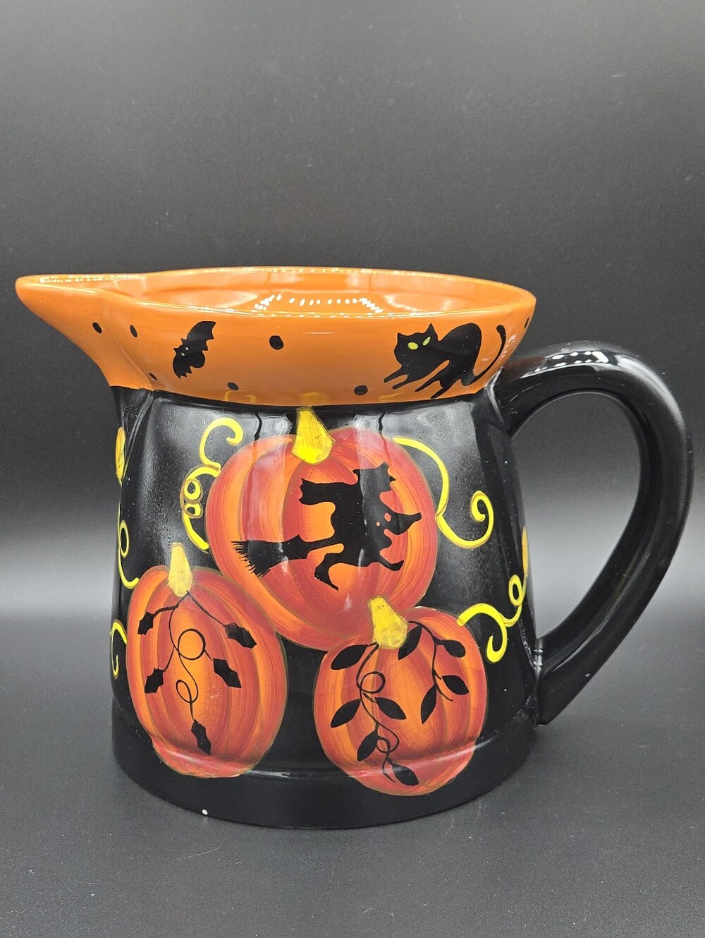 Gates Ware Halloween Witch & Cat Pitcher